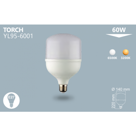 60W Led Torch Ampul Beyaz Noas