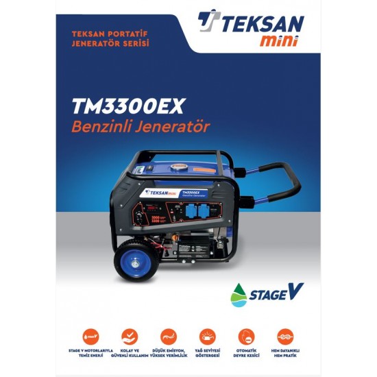 Benzinli Portatif Jeneratör TM 3300EX-EURO V 4 Kva