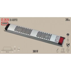 LED TRAFOSU 12 V 30A (360 W) SÜPER SLİM FANSIZ ŞERİT LED TRAFOSU CATA
