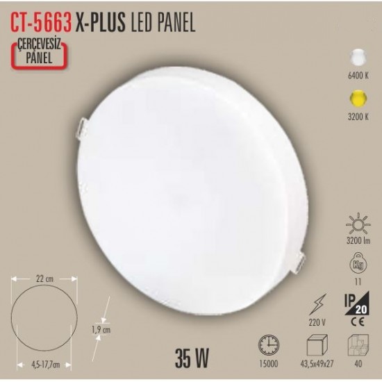 35W X PLUS LED PANEL GÜNIŞIĞI CATA-5663G