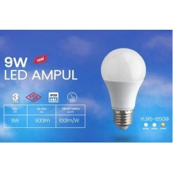 9W Led Ampul Beyaz TSE Belgeli Noas