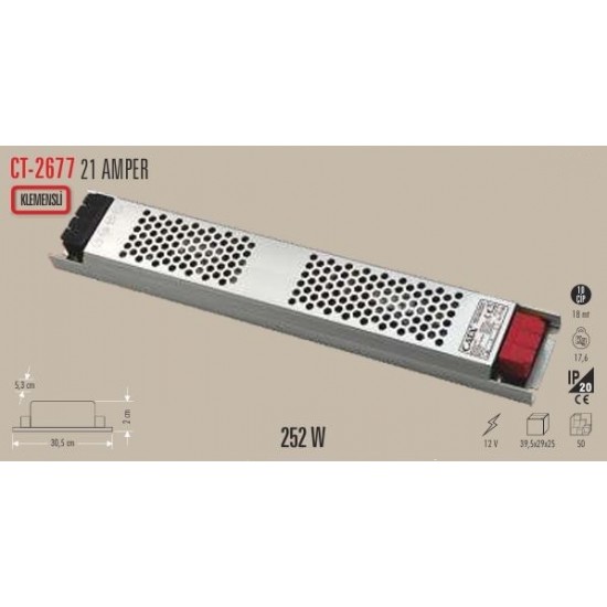 LED TRAFOSU 12V 21A 252W CATA