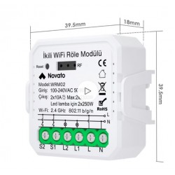 WiFi Çift Çıkışlı Röle